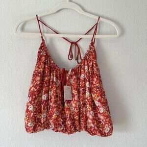 NWT Free People Daisy Babe Cropped Tank Burnt Orange Size XS